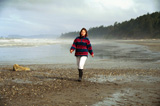 Hiking on the beach, ONP, Copyright 2000 Karen and James Byerly