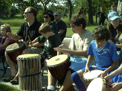 Community Drum Circle at Loring Park, Minneapolis, MN 2009