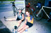 Jenny and Nancy at the pit stop