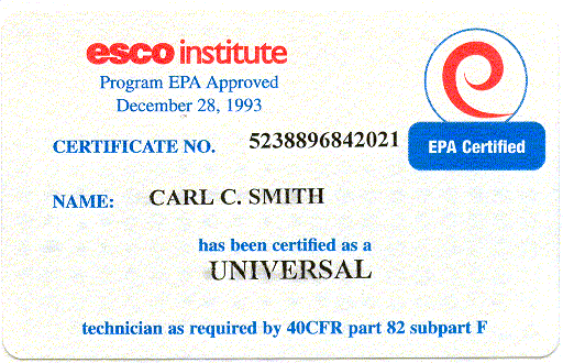 What is EPA universal certification?